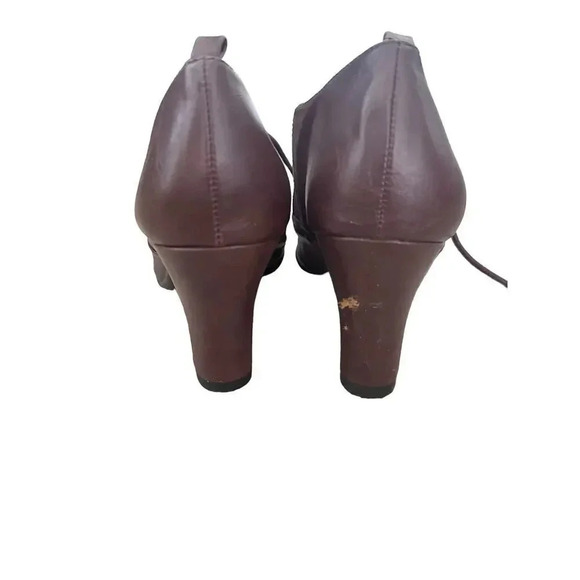 A2 By Aerosoles Red Leather Upper Lace Up Ankle Heel Boots Size 7.5 - Picture 3 of 7